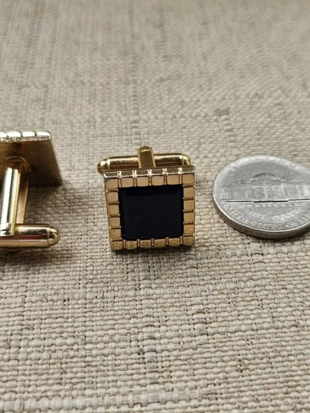 Vintage Cufflinks Blue/Gold Tone Dress Shirt Cuff Stud Links Fashion Jewelry